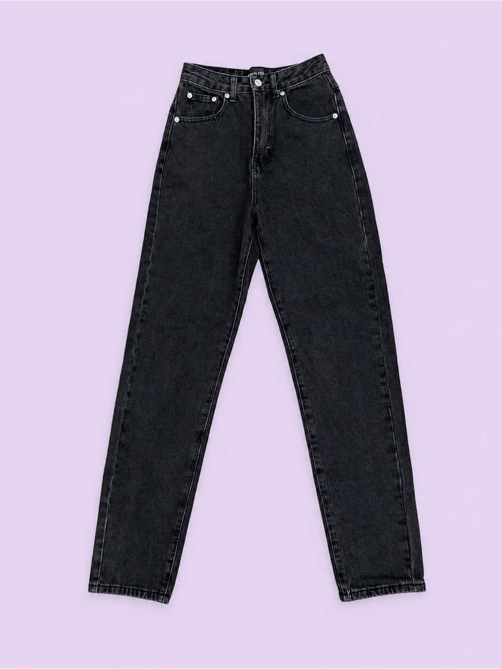 White Fox High-Rise Black Women’s Jeans - Classic Straight Fit
